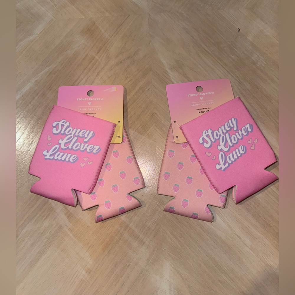Stoney Clover Lane Pink Can Cooler Set of 4